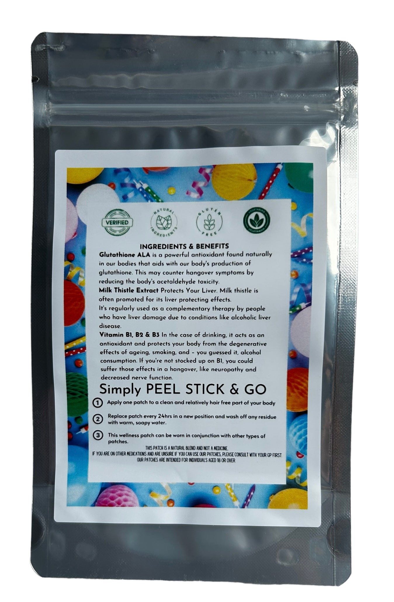 All Plant Ingredients HANGOVER PATCHES 12 Hr Support