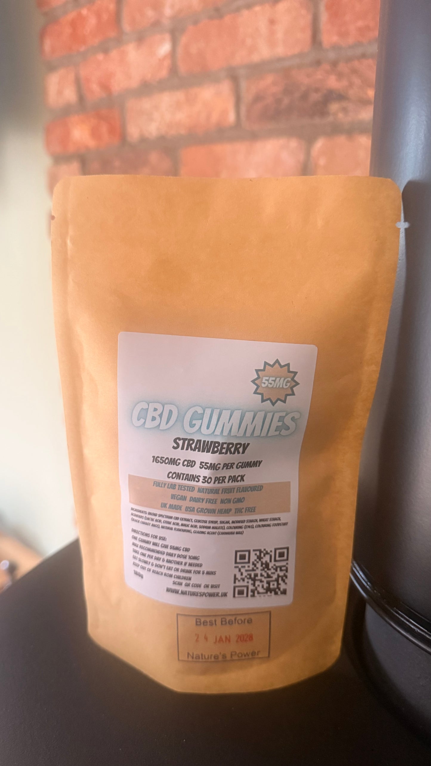 CBD Strawberry Gummies 55mg 30 pack
