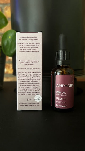 Voyager CBD Oil  6000mg The Amphora  Peace 30ml