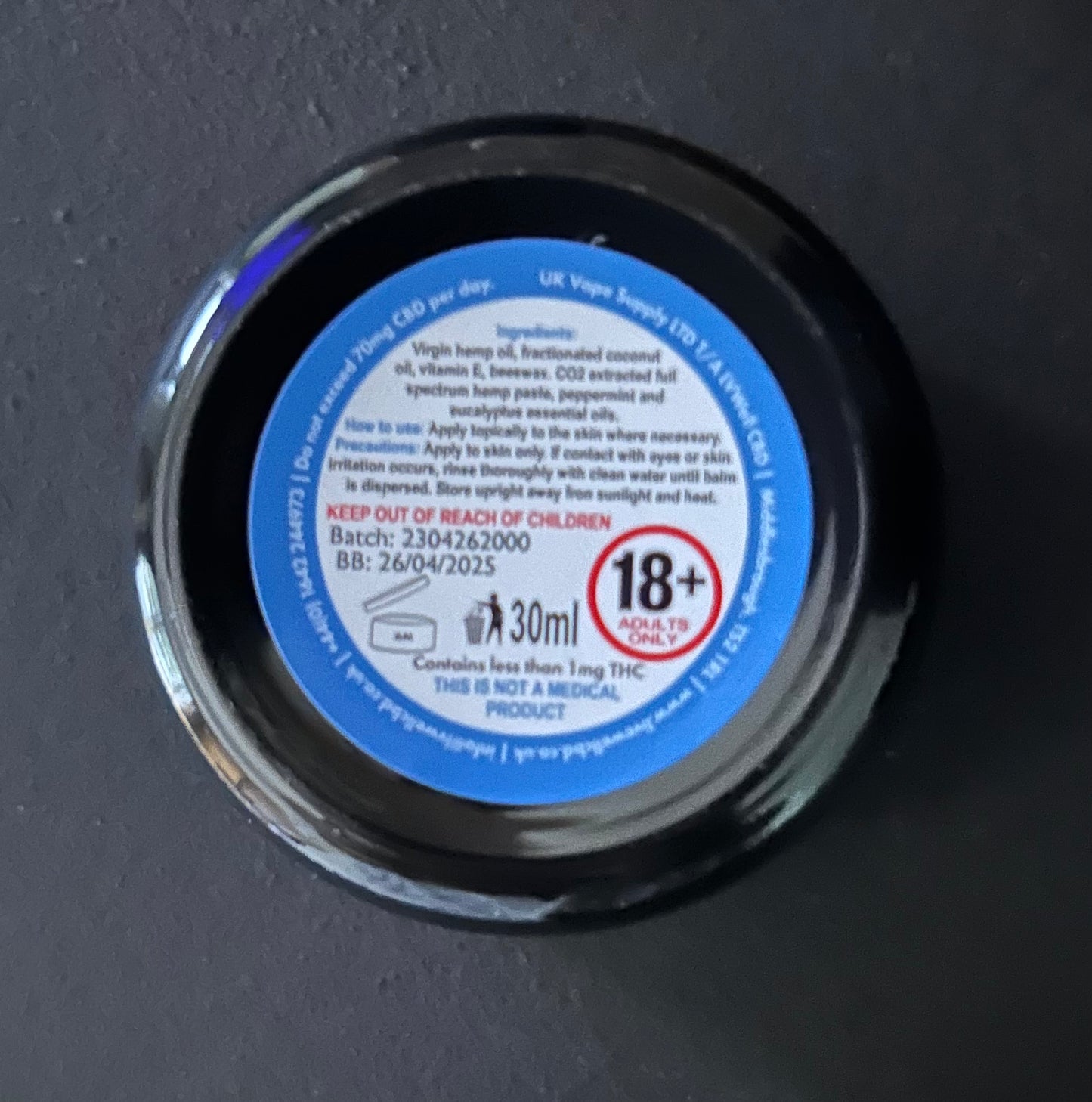 CBD Muscle Balm 2000mg  Eucalyptus & Peppermint Full Spectrum from LVWell