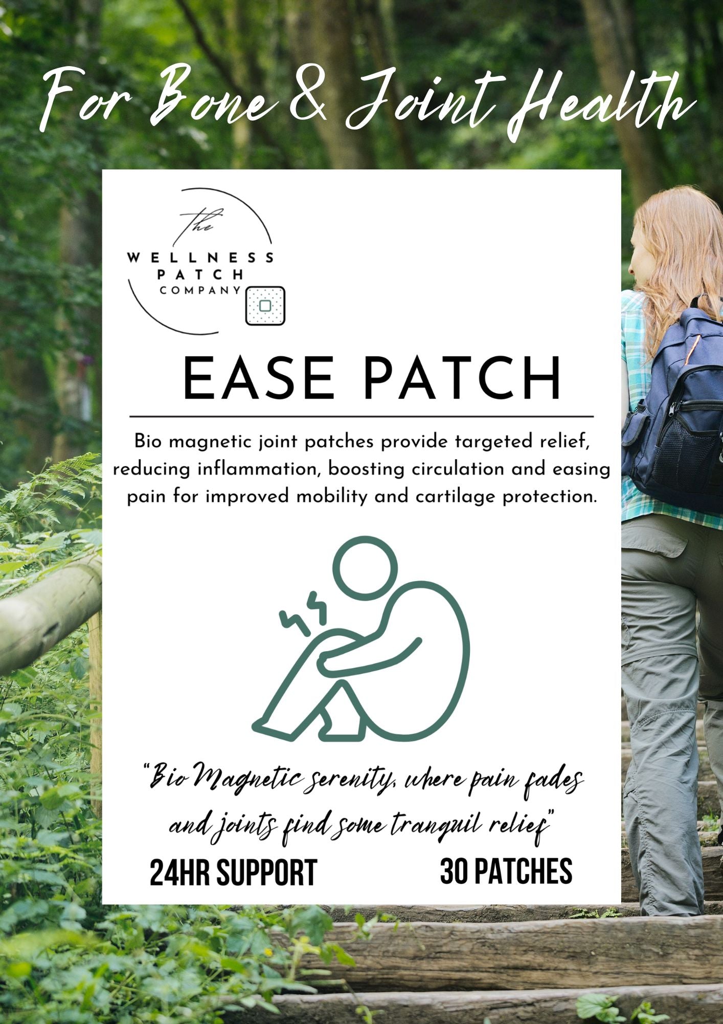 All Plant Ingredients EASE PATCH 24Hr SUPPORT for Bones & Joints 30 Day Supply