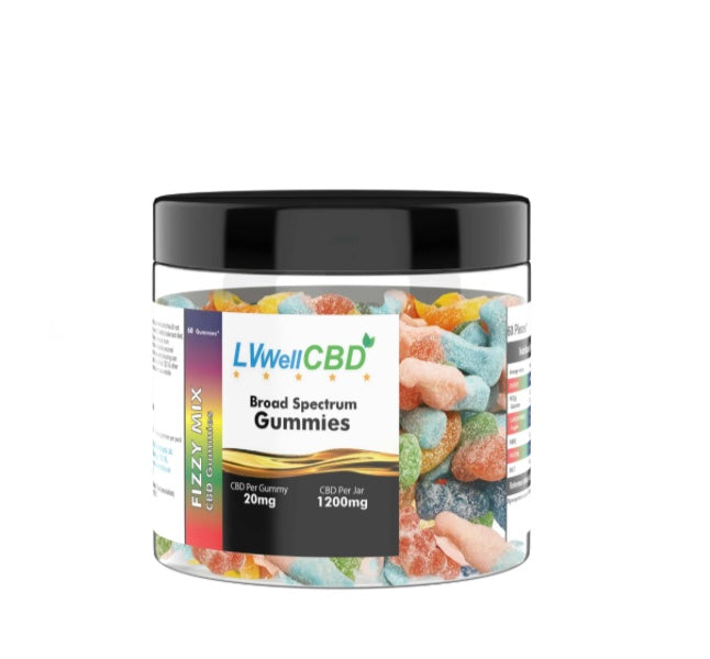 CBD Gummies from LVWell Fizzy  Mix 1200mg Jar