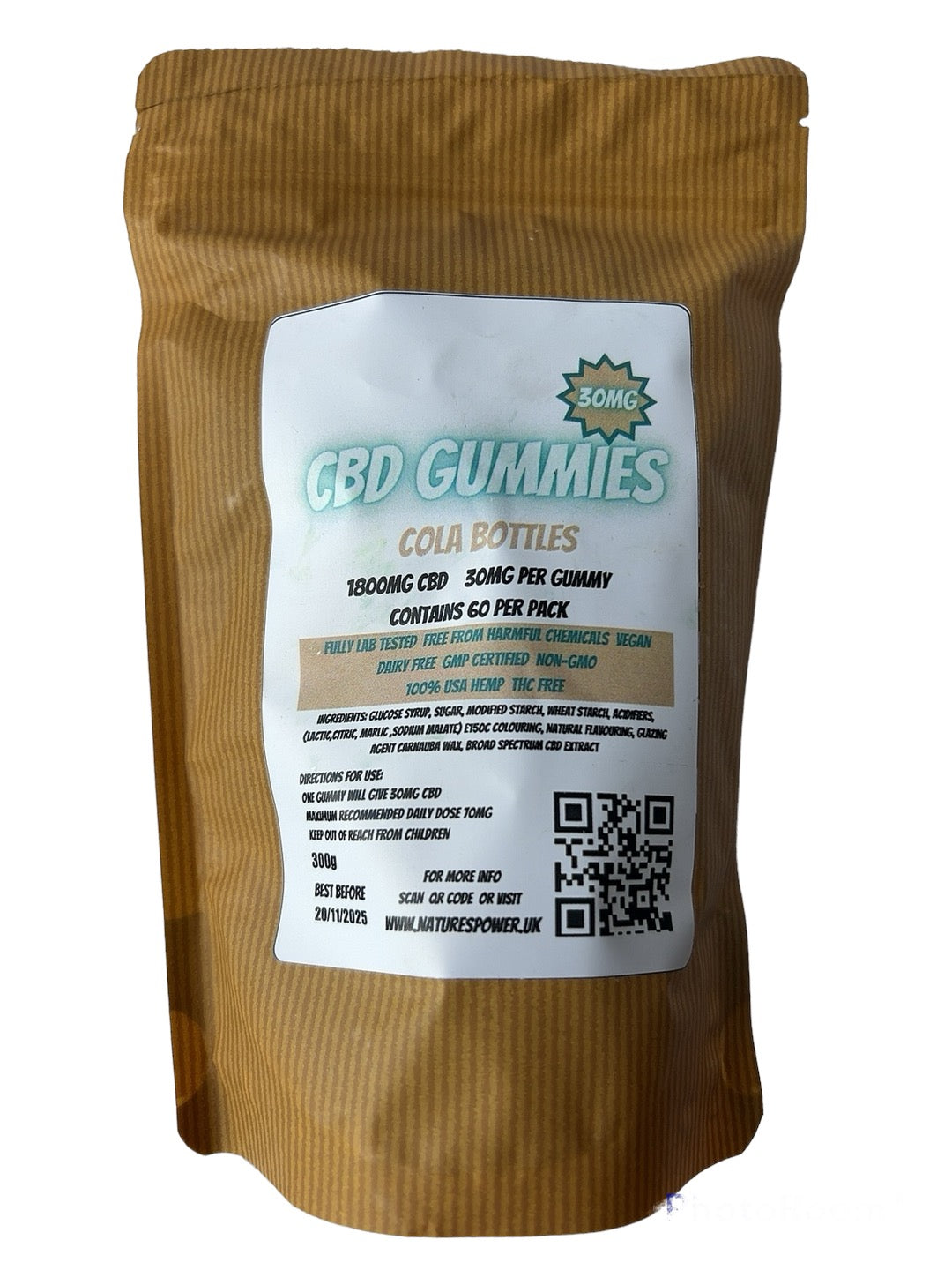 CBD Gummies from Nature's Power Cola Bottles 30mg