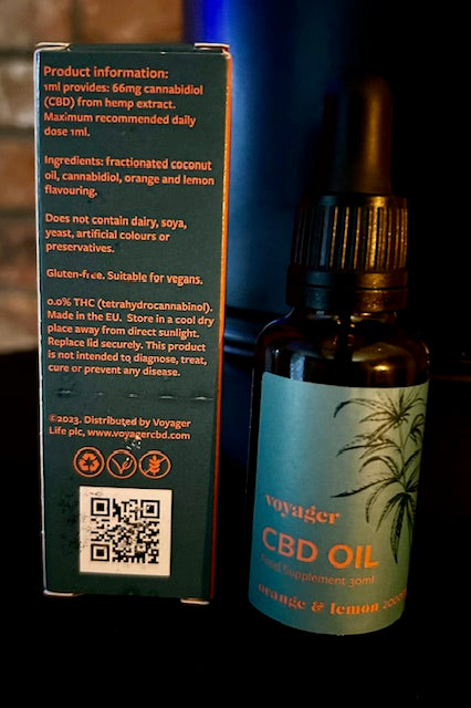 Voyager CBD Oil 3000mg Orange & Lemon Flavour 30ml