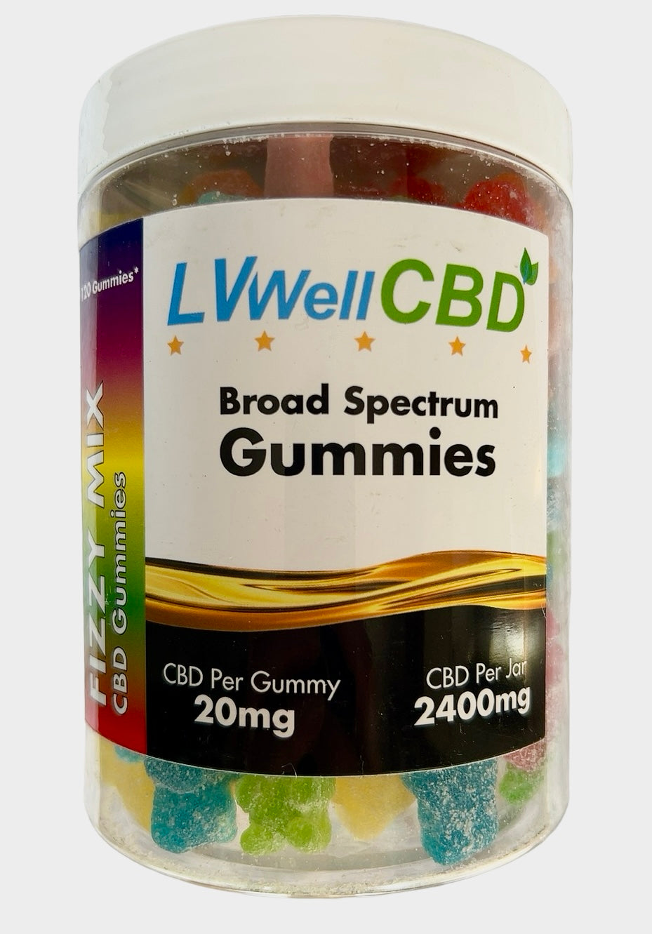 CBD Gummies from LVWell Fizzy Fruit Mix Large 2400mg