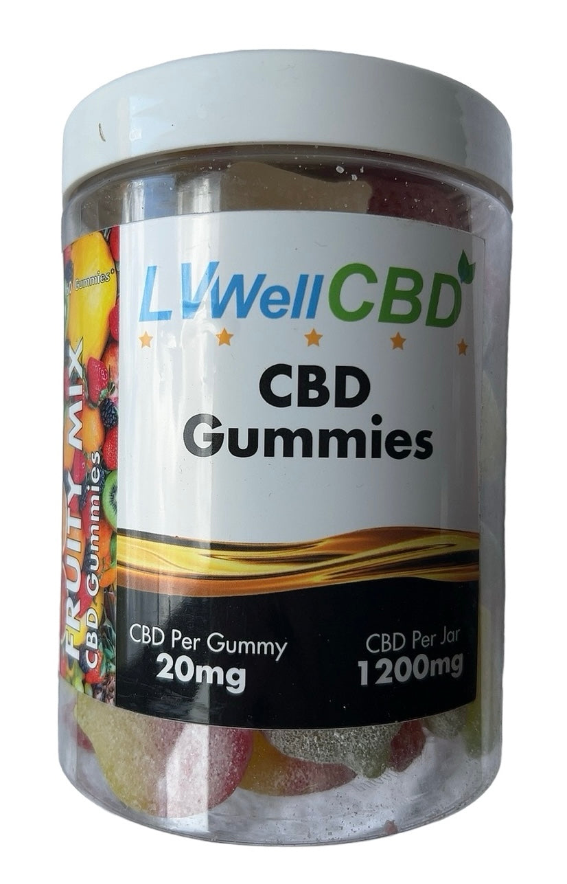 CBD Gummies from LVWell Fruity Mix 1200mg 60 pieces