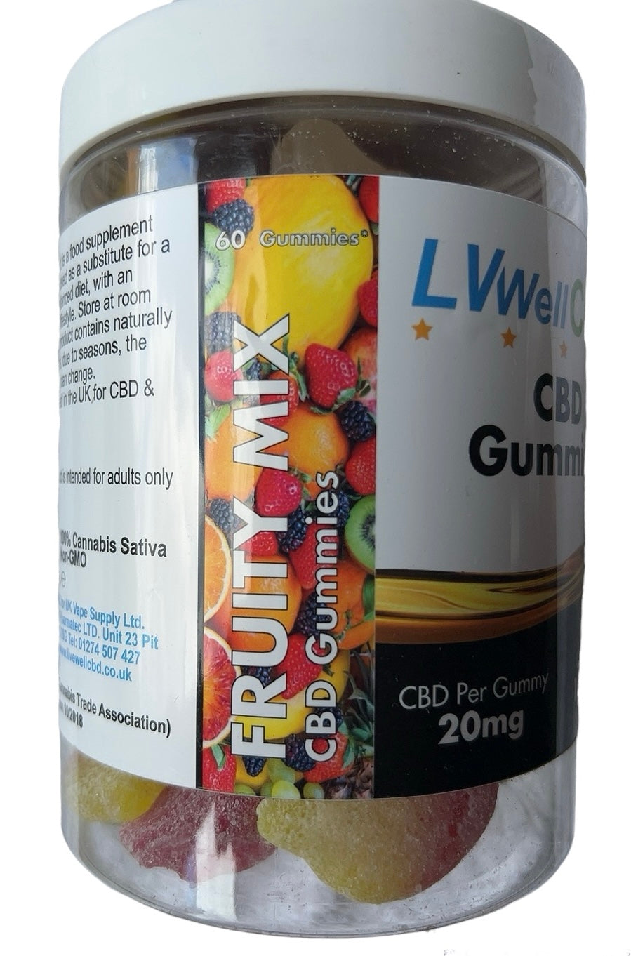 CBD Gummies from LVWell Fruity Mix 600mg 30 pieces