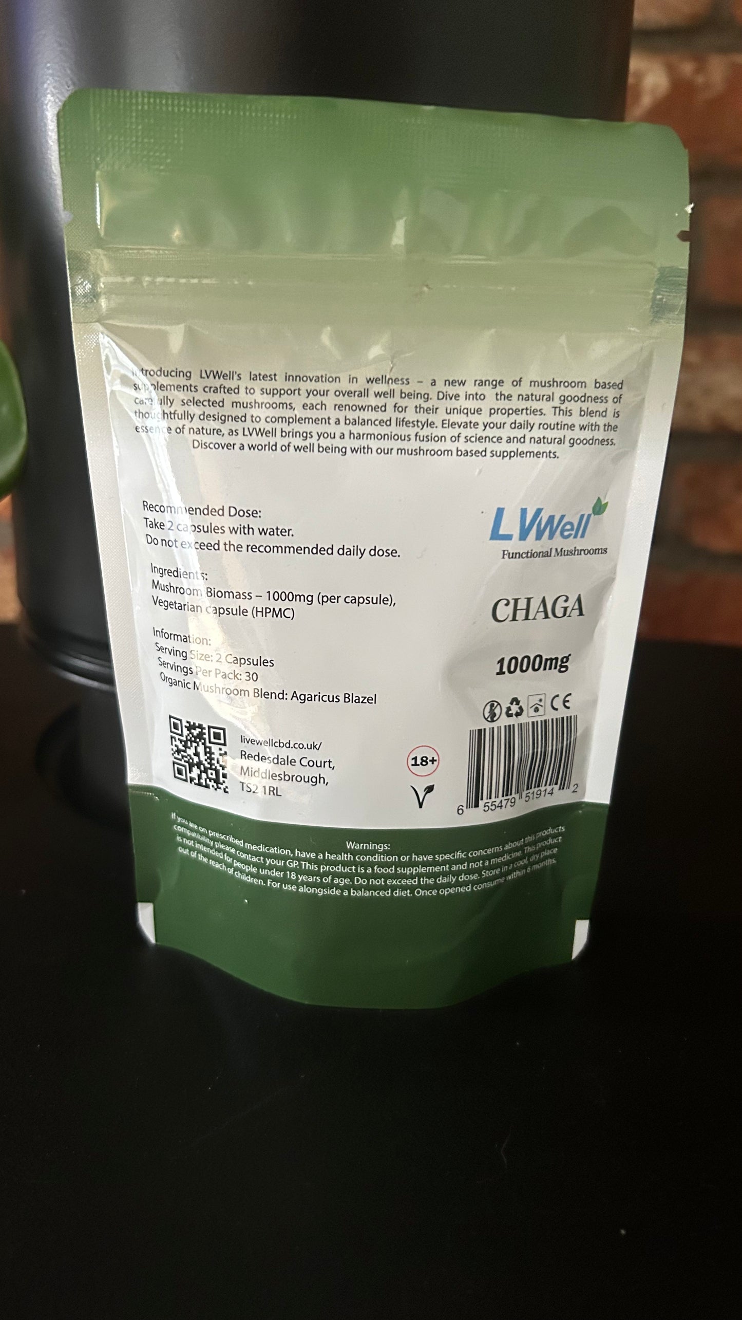 Mushroom Capsules Chaga  – 60 Capsules 1000mg
