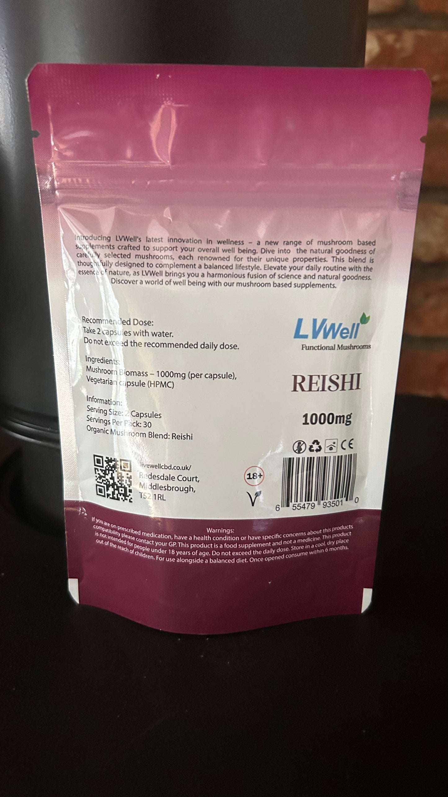 Mushroom Capsules Reishi  – 60 Capsules 1000mg